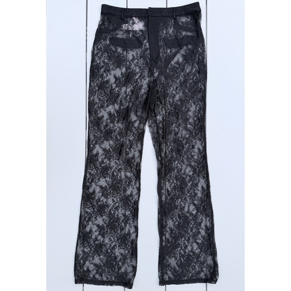 Victoria's Secret VS Archives Rose Lace Sheer See Through Pants Black M NWT